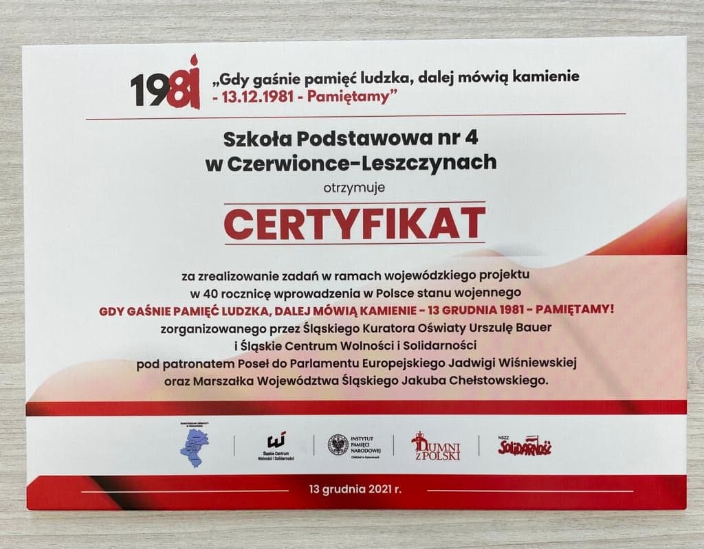 Certyfikat projektu Certyfikat projektu